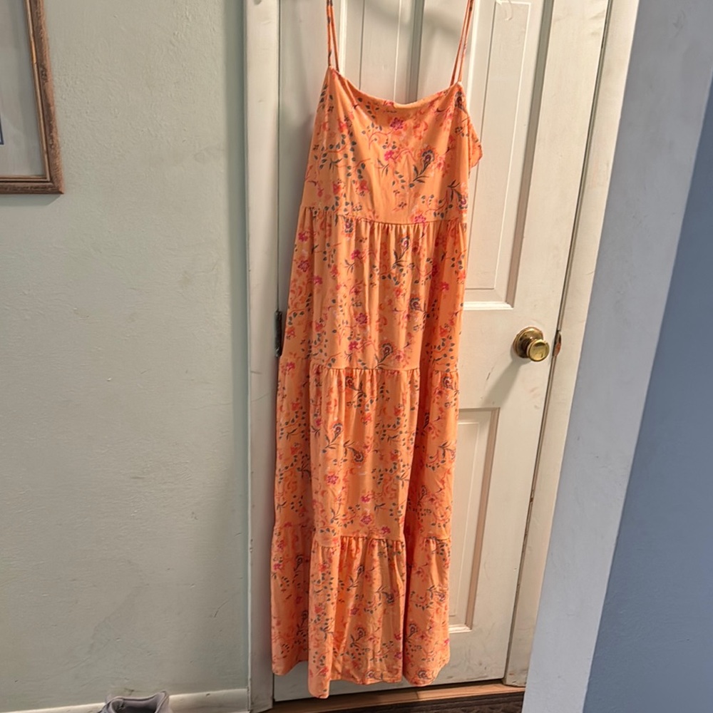 Floral Orange Maxi Dress